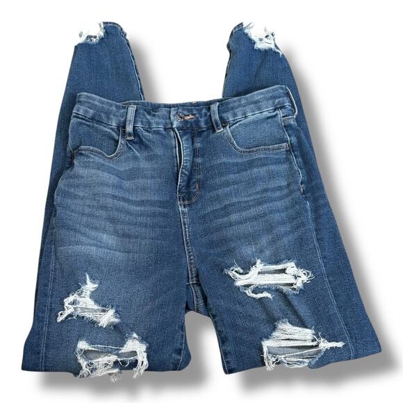 American Eagle The Dream Jean Distressed Skinny Jeans Size 4 Regular Stretch - Picture 3 of 10